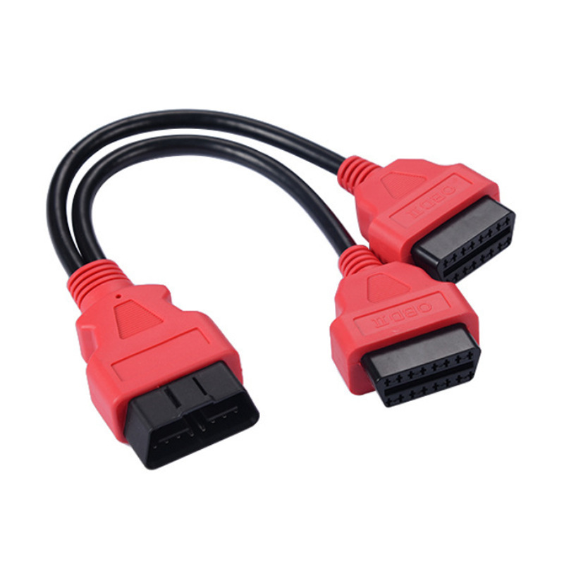 OBD2-16芯一二延長線一分二雄雌頭診断器中継ハーネス|undefined