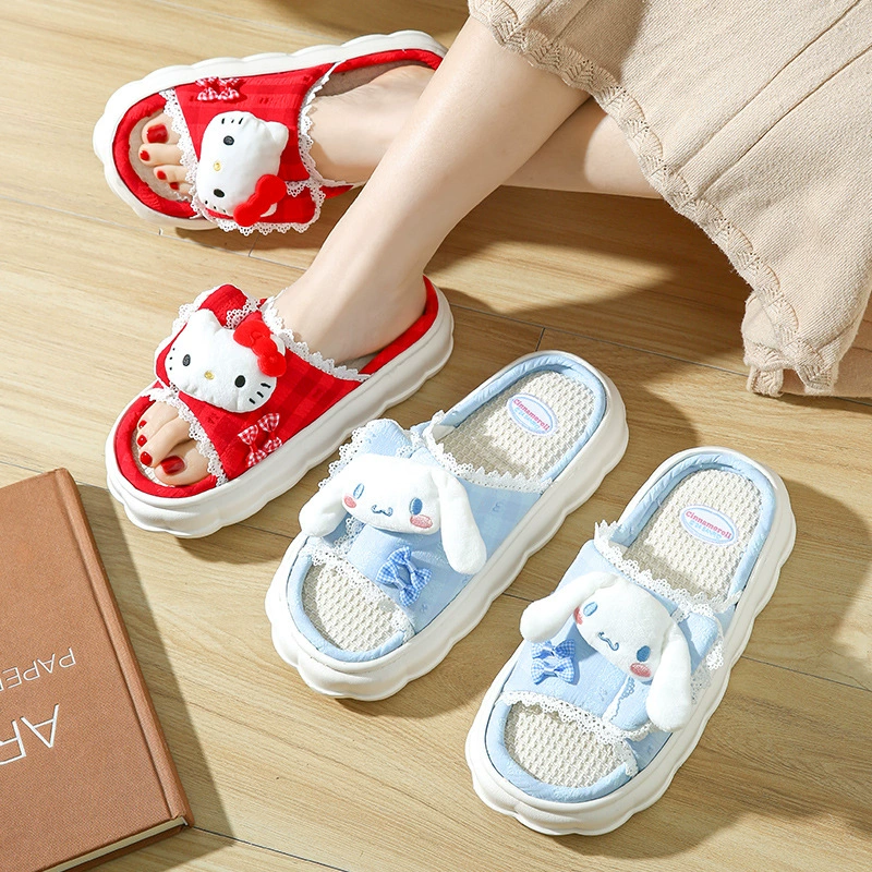 Breathable comfortable slippers indoor platform