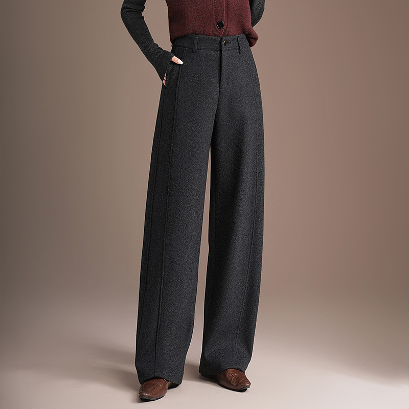 Light Luxury Big-Name Banana Wide-Leg Pants Autumn and Winter New Women's Casual Pants Fashionable High-Waist Draped Wool Scimitar Pants