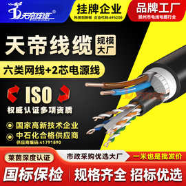 天帝室外新料防水4芯网线带2芯电源线一体线铜芯网络线监控综合线