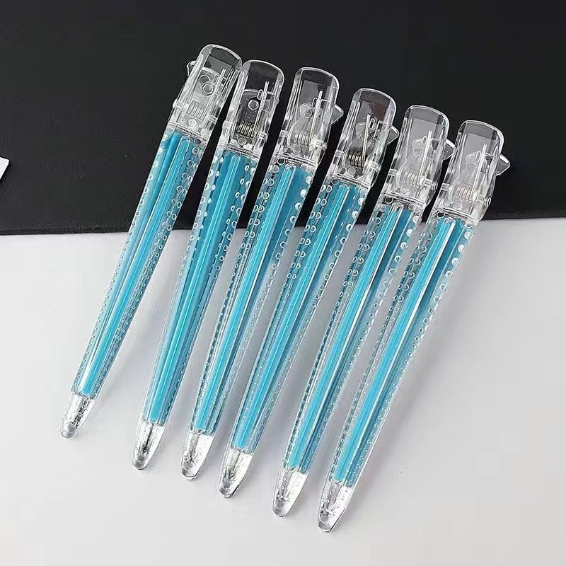 水晶硅胶一字夹【浅蓝色1个】