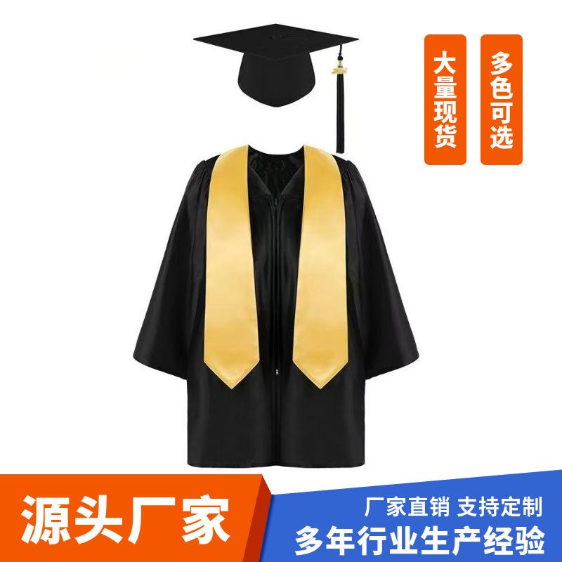 毕业服套装针织袍帽闪亮毕业袍幼儿儿童拍照表演工厂直供跨境爆款