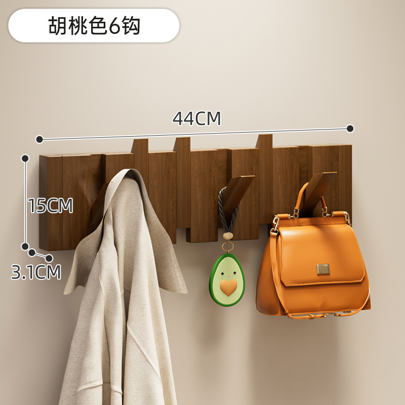 월넛 컬러 후크 6개 [원목 선택] [무료 네일 스티커/펀칭 액세서리]