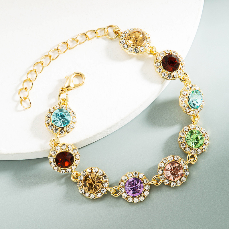 Nihaojewelry Mode Couleur Strass Chaîne Alliage Bracelet En Gros Bijoux display picture 2