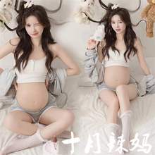 影楼孕妇新款主题韩系甜美可盐可甜休闲套装孕妈个人艺术拍照服装