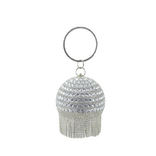 Cross-border New Nightclub Rhinestone Hand Ball Bag Female Bridesmaid Banquet Bag Glass Stone Tassel Ball Evening Bag Female