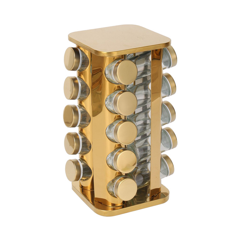 Estante de condimento giratorio de acero inoxidable multicapa, cocina de estilo nórdico, plato giratorio de 360 grados, tanque de condimento, estante de almacenamiento al por mayor image 32