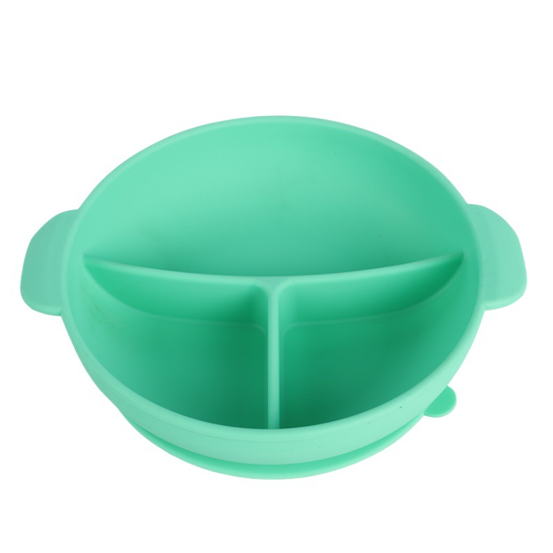 Plato de silicona para niños suplemento de alimentos para bebés lechón tazón integrado antideslizante bebé silicona compartimiento placa fabricante