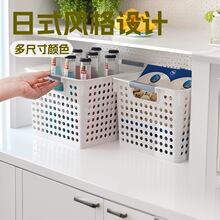 收纳筐桌面塑料收纳框厨房洗菜零食杂物收纳盒可手提水果蔬菜篮子