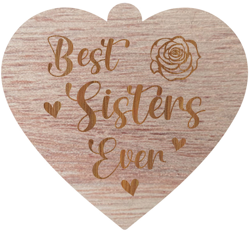 최고의 자매 나무 곡물 색상 양면 조각