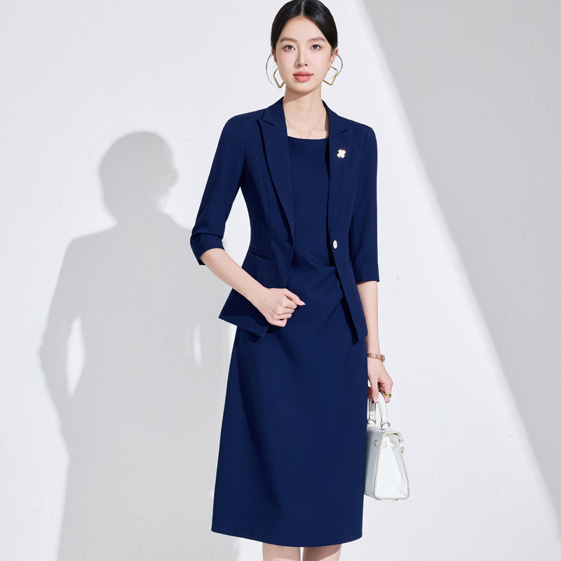 Spring and Summer New Commuter suit Work Clothes Slim-fit Temperament Goddess Fan Jewelry Gold Shop Business Wear Women's Suit