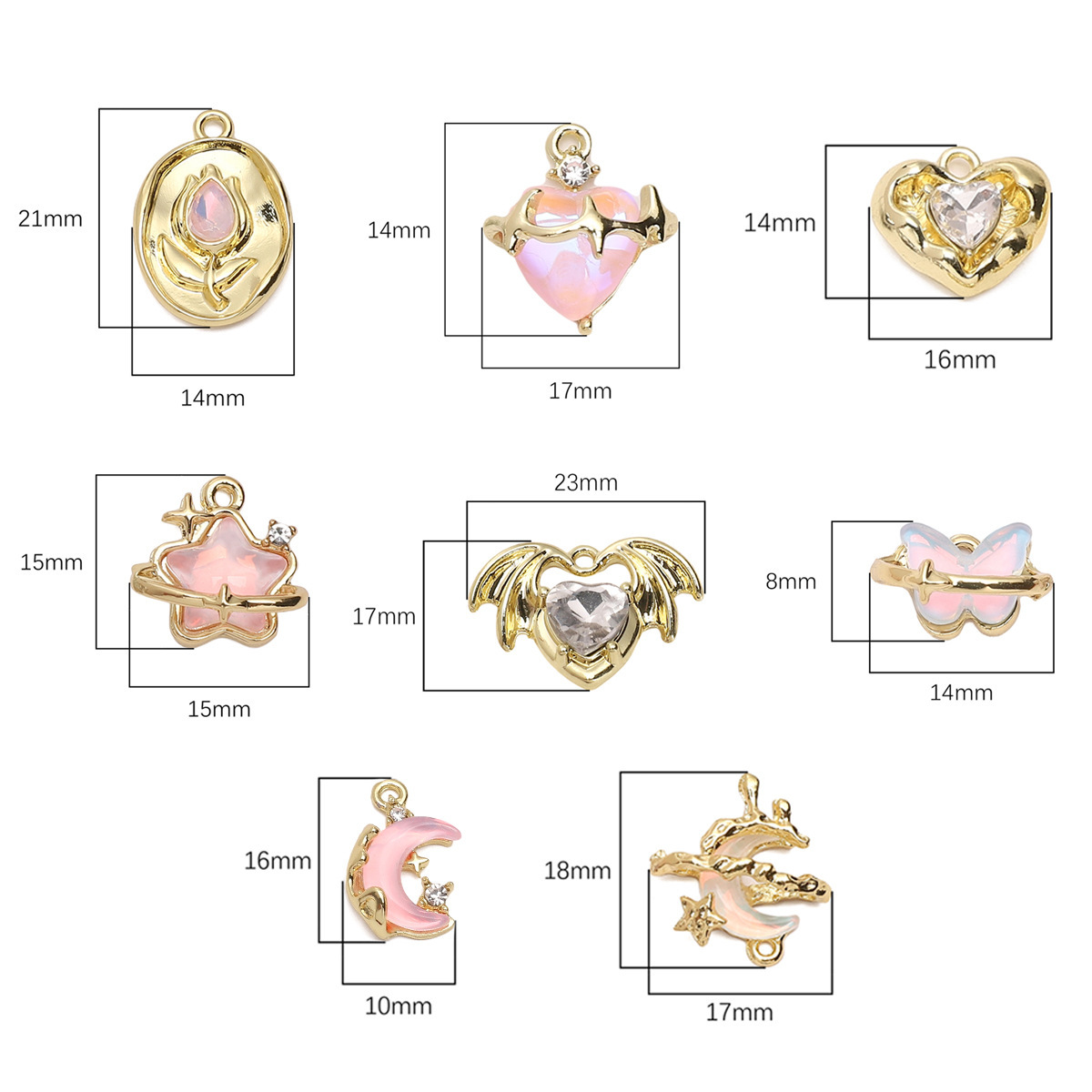 7g Weight Pendant Jewelry Making Type DIY Jewelry Accessories Classification 1 Piece Quantity 1 Piece Alloy Heart Shape Butterfly Pendant