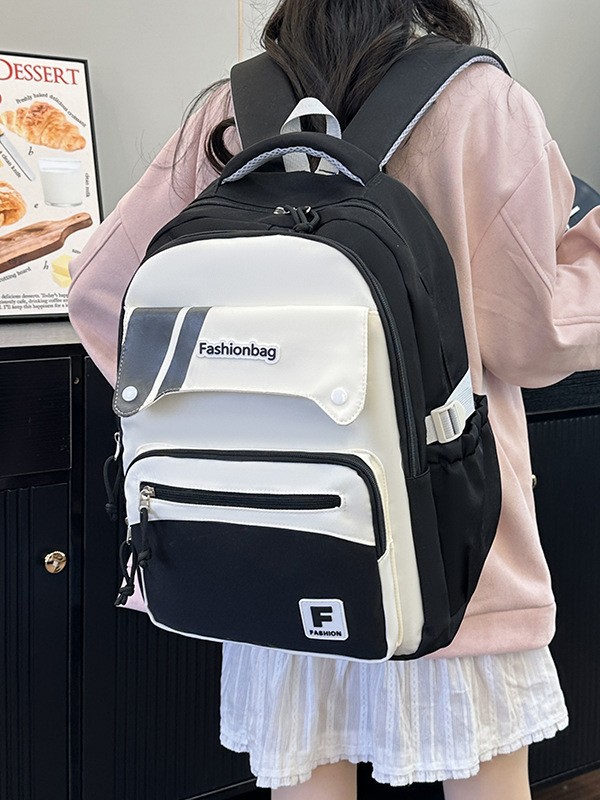 Se puede usar con barra de tracción, mochila de gran capacidad, viaje de ocio, estilo de campus, color de contraste, mochila para estudiantes universitarios de secundaria y preparatoria, espalda transfronteriza