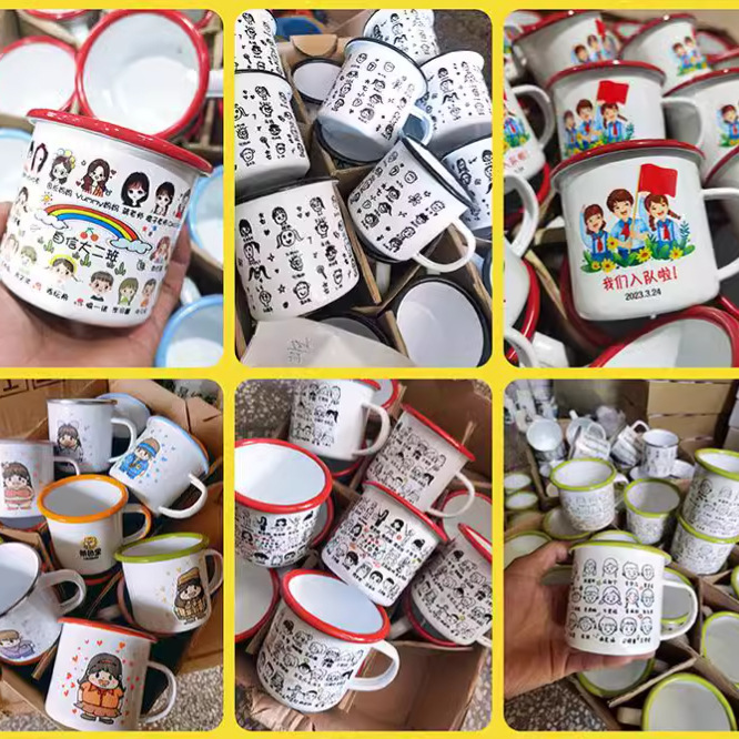 Taza de esmalte de hierro DiDi Avatar Temporada de graduación de jardín de infantes Regalo de cumpleaños Taza de cerámica conmemorativa de graduación