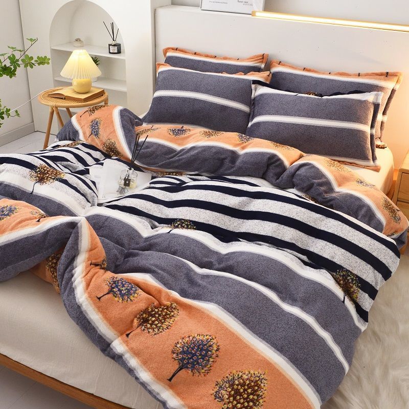 Winter Fleece-Lined Thickened Flannel Duvet Cover Single/Double Student Warm Quilt Cover Wholesale from Manufacturer