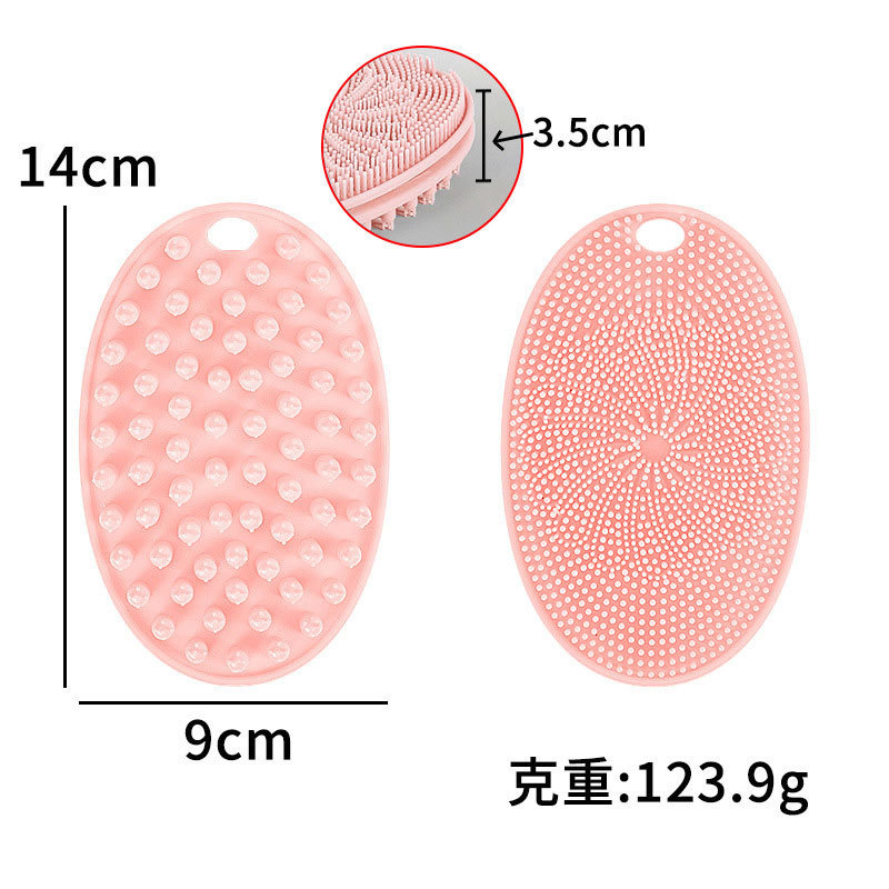 Amazon explosión cepillo de doble cara cepillo de masaje de dientes largos cepillo de limpieza de cuero cabelludo dos en uno cepillo de silicona cepillo de lavado de cabello