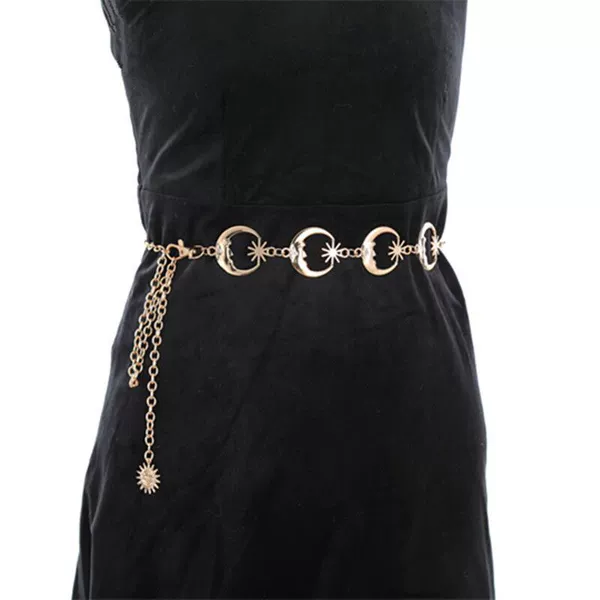 Crescent waist chain golden