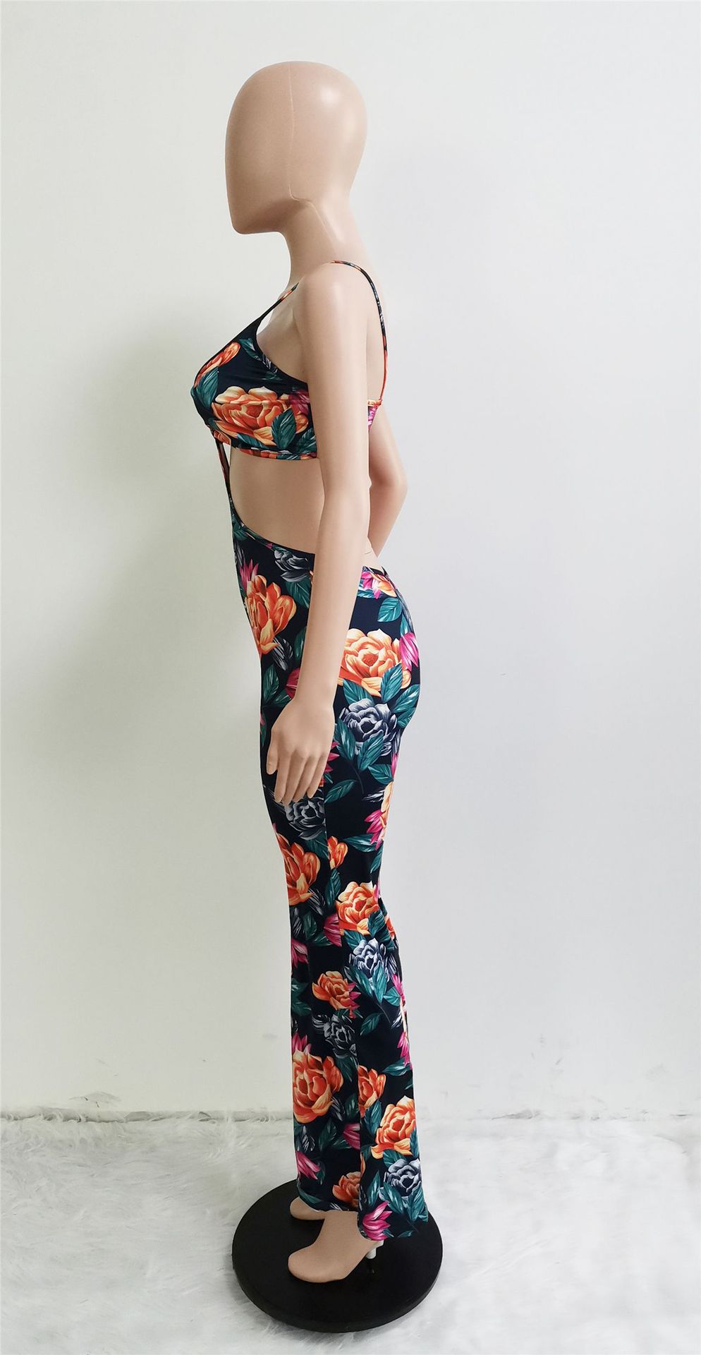 Women Clothing Spring Summer Beach Vacation Tube Top Hollow Out Cutout Jumpsuit
