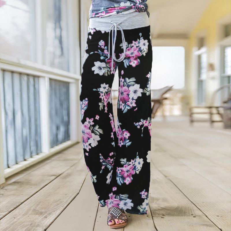 2021ebay Amazon WISH カジュアルパンツヨーロッパとアメリカの新しい人気ファッションルーズレースアップ迷彩プリント女性のパンツ|undefined