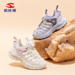 哈比熊革面春秋季女童运动鞋纽扣鞋耐脏中大童校园跑步鞋厂家直销