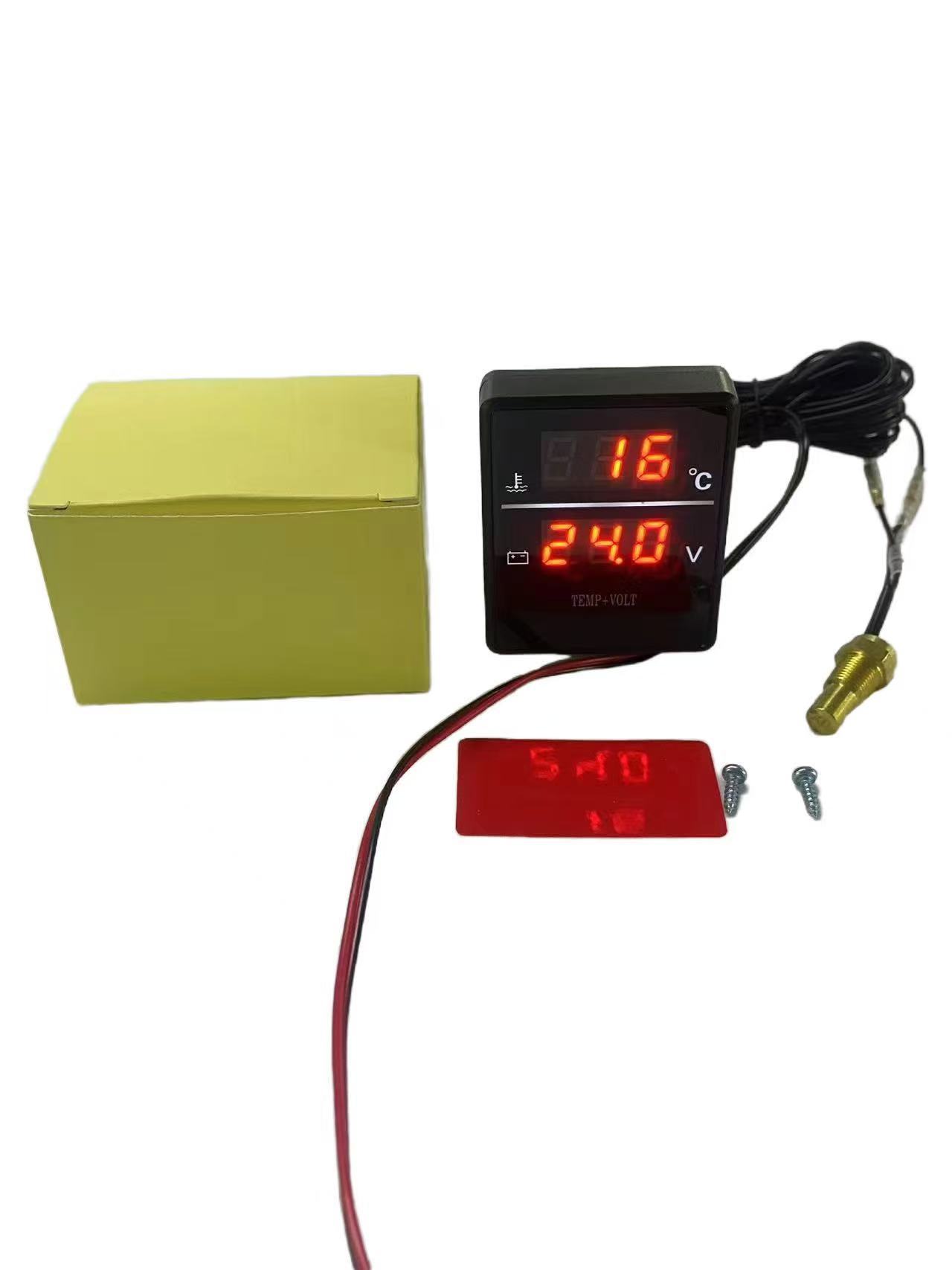 Car, Truck, Agricultural Vehicle Modified Led Digital Water Temperature and Pressure Gauge Digital Display Water Temperature and Voltage Meter Two-In-One