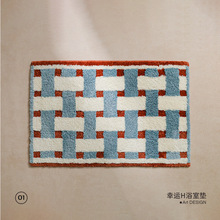 中古风浴室地垫耐脏吸水仿羊绒地垫家用卫生间进门垫易清洗防滑垫