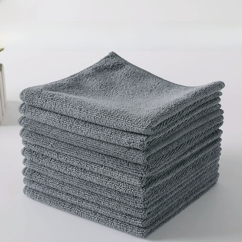 Микрофибровые чистящие ткани, анти lint впитывающие, многоразмерные 30×30–30×70 см, серый/кофейный/светло‑пурпурный