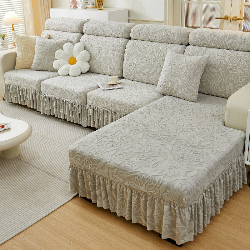 Funda de sofá universal todo incluido cuatro estaciones falda universal nuevo simple elástico antideslizante tela sofá a prueba de polvo ..