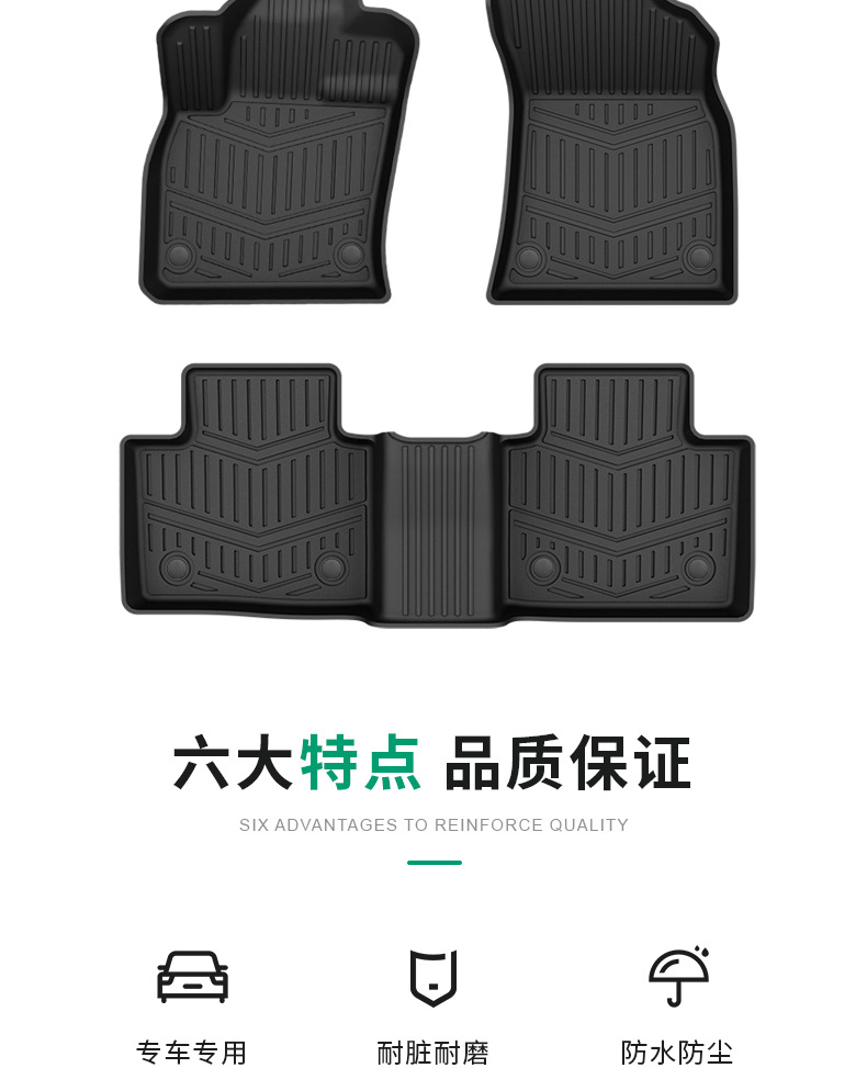 Suitable for Geely models, TPE special car floor mats made of car-grade eco-friendly material, odorless and non-slip