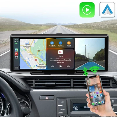 10.26inch Dashcam Dual-Camera Simsiz CarPlay və Android Auto