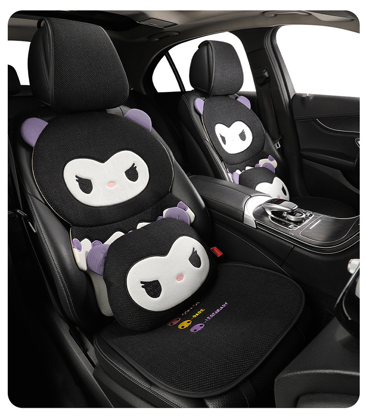 2025 New Kuromi Linen Car Seat Cushion Four-Piece Set