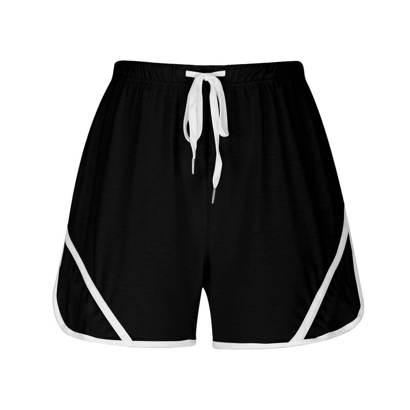 2025 Summer and Autumn Color-Block Yoga Shorts for Women with High Elastic Waistband, Butt-Lifting Tennis Skirt Pants, Comfortable Yoga Wear with Chain Butt Lift