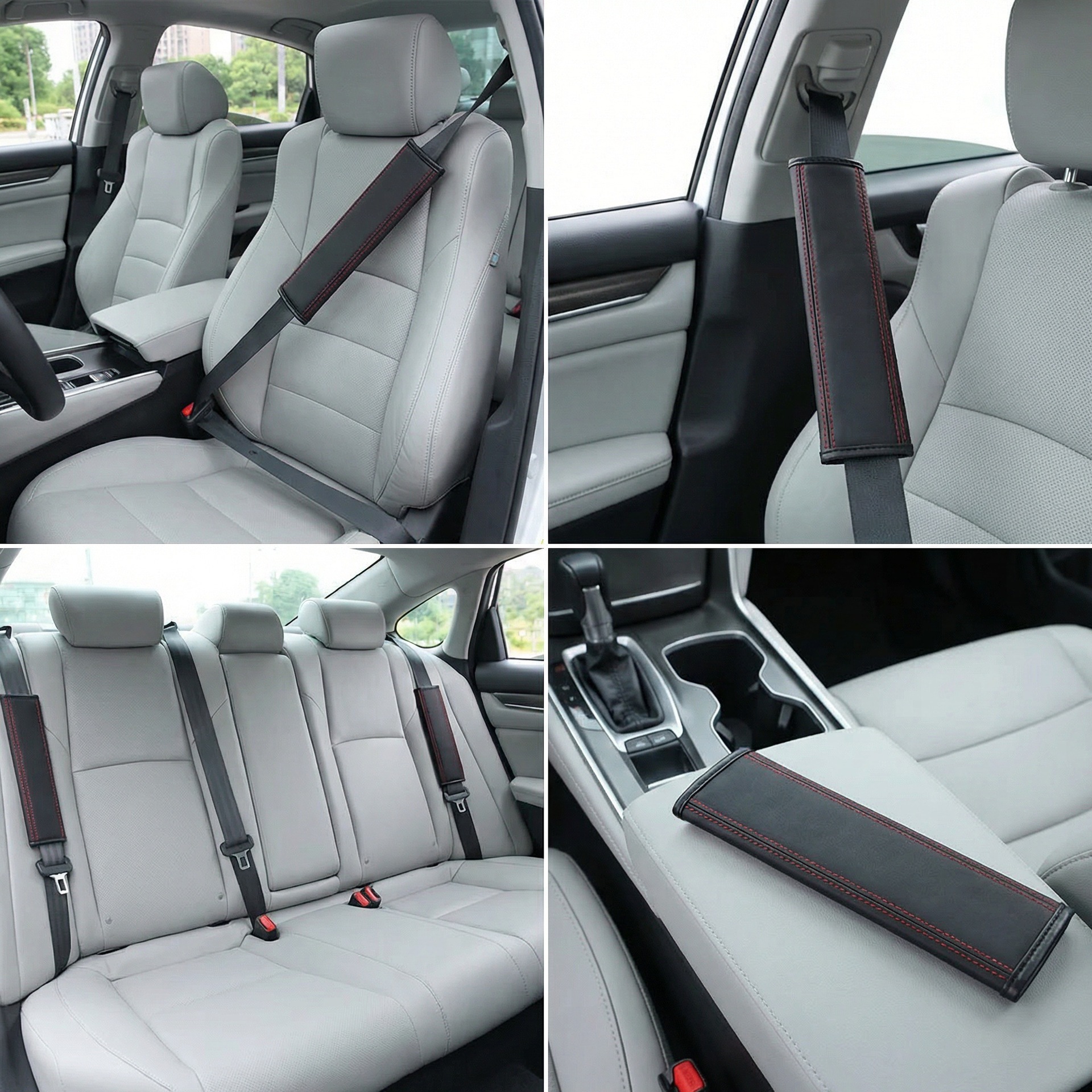 Cross-Border Temu Hot-Selling Embossed Leather Car Seatbelt Shoulder Pad Protective Cover Universal Shoulder Pad