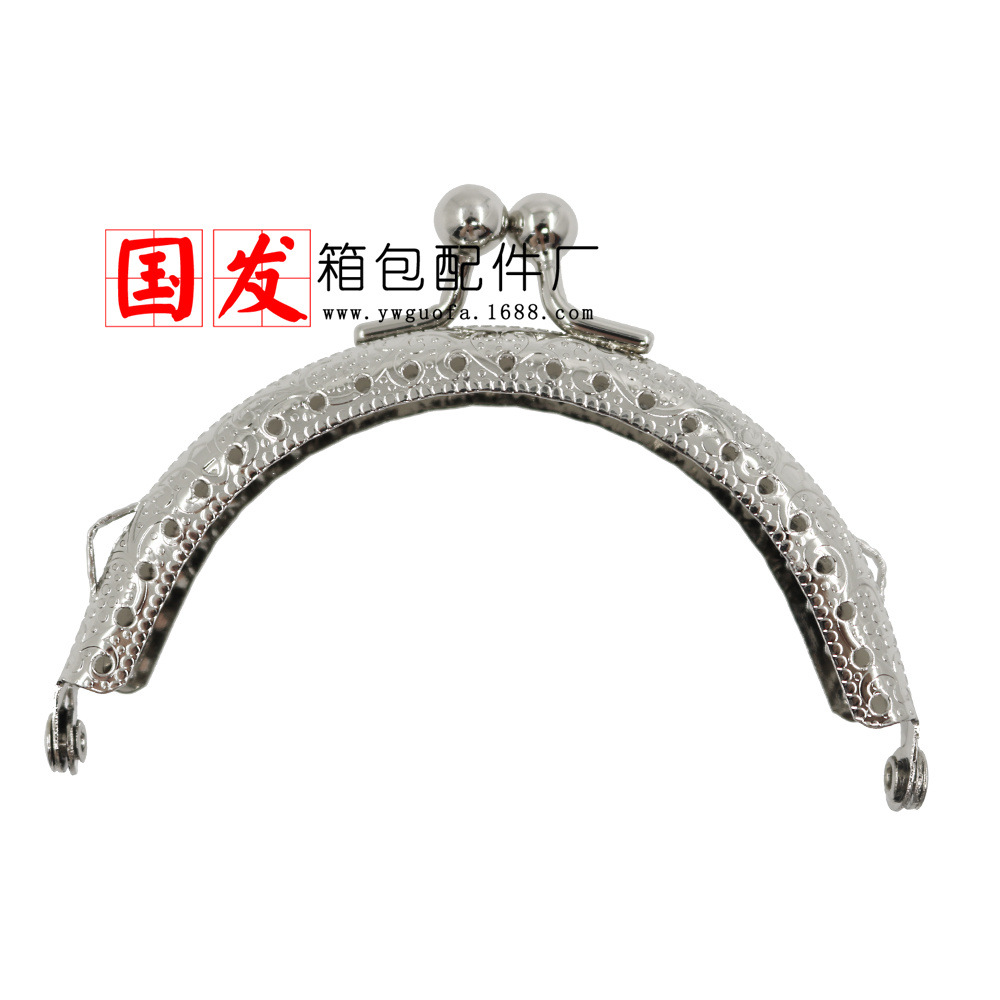 Precio especial: orejas de 8.5CM semicircular máquina de relieve de cabeza oro al por mayor 6 colores opcionales monedero bisagra de bolso