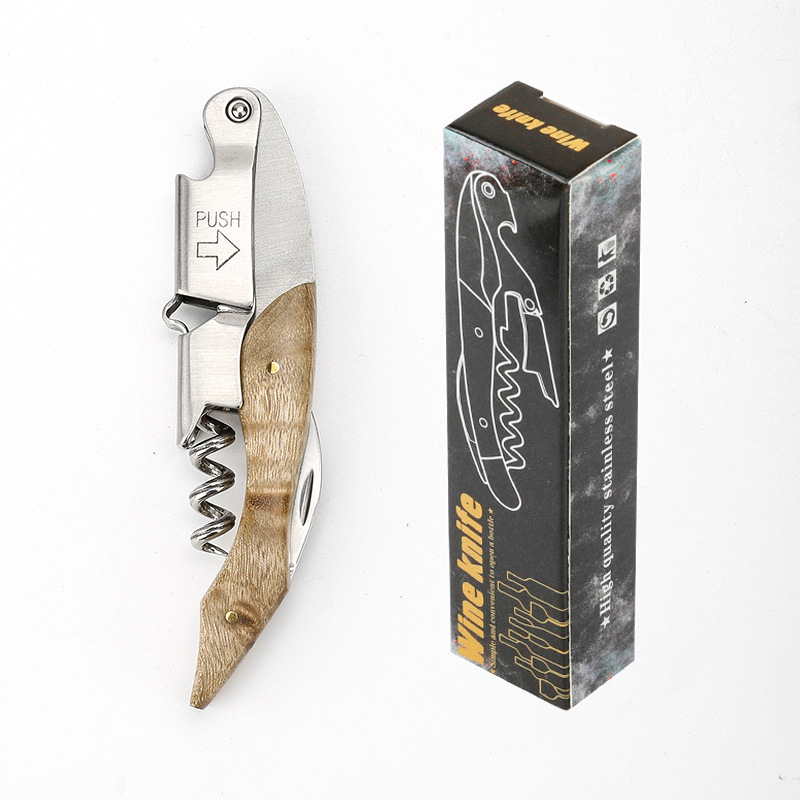 Abridor de botellas de vino de acero inoxidable multifunción cuchillo de caballo cerveza abridor de vino abridor de cuchillo de vino portátil hogar de alta gama