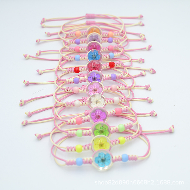 Factory Direct Sales Real Flower Narcissus Bracelet Korean Style Time Gem Crystal Glass Beads Girl Small Fresh Jewelry