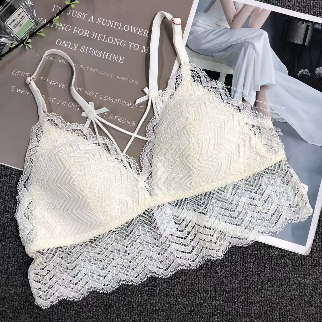 Nuevo chaleco sin costura de alta elasticidad fija copa de mujer chaleco sin anillo de acero sujetador de encaje ropa interior deportiva mujer al por mayor