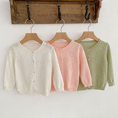 女寶寶針織開衫2023新款嬰幼兒薄款長袖防曬衣棉質透氣毛衣空調衫