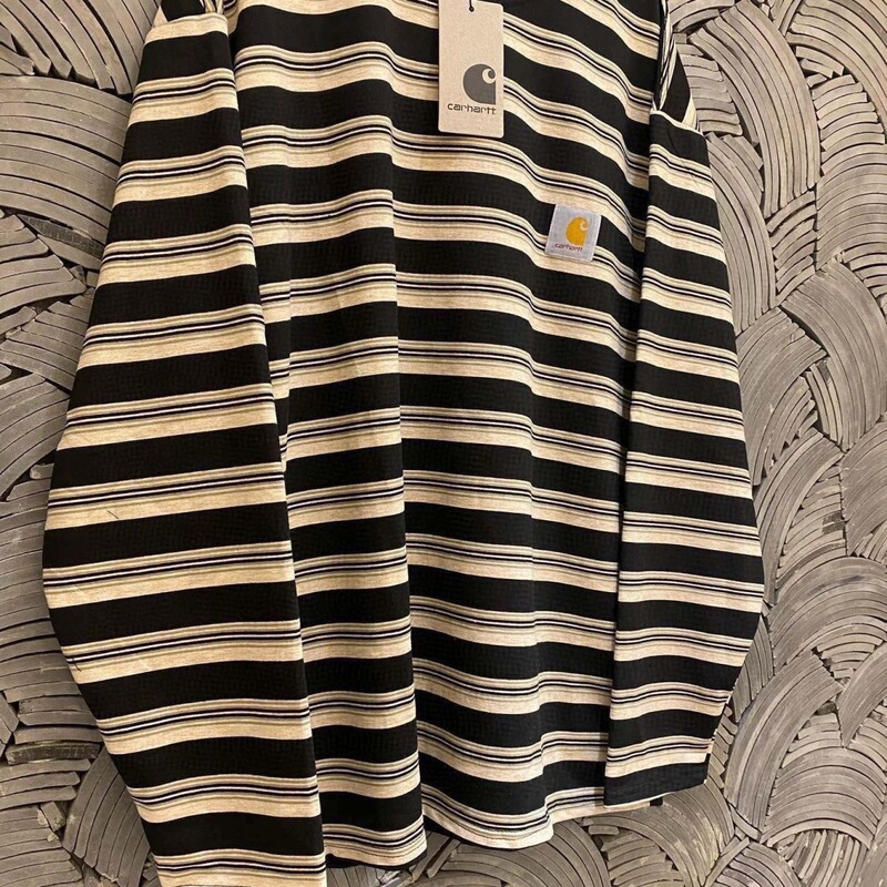 Carhartt heavyweight embroidered label, high-density striped terry knit, custom-woven jacquard, loose-fit long-sleeve unisex style Carhartt heavyweight embroidered label, high-density striped terry knit, custom-woven jacquard, loose-fit long-sleeve unisex style