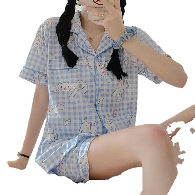 Tailandia Pijamas de las mujeres del sudeste asiático pantalones cortos de manga corta transfronteriza verano ropa para el hogar ins estilo coreano traje de dos piezas