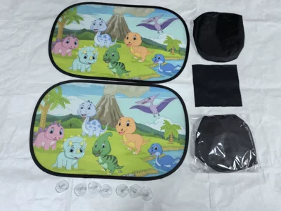 Sun shade – Children's Car Curtains, Sunshades, Magnetic Sunshade - 4930-pterosaur8-transparent-suction-cups