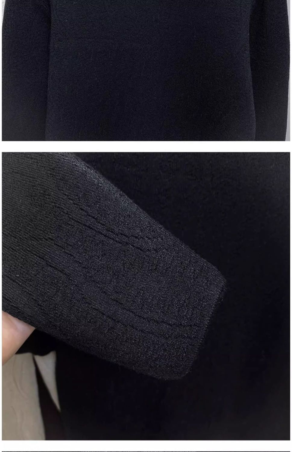 Damen-Fleece-gefütterter Strickpullover – Halbhoher Rollkragen, dickes Winter-Thermooberteil (Weiß, Schwarz, Beige, Khaki, Grau, Rot, Camel, Braun)_voghion.com