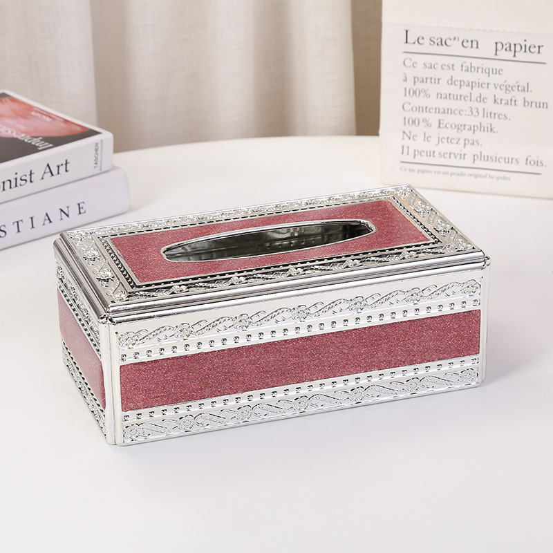 De estilo europeo de lujo de oro Jade gran caja de pañuelos sala de estar comedor de alta gama de hotel KTV reforzado caja de pañuelos de acrílico