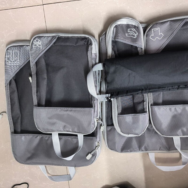 亚马逊便携旅行网布防水收纳六件套装大容量衣物收纳袋可压缩扩容|undefined