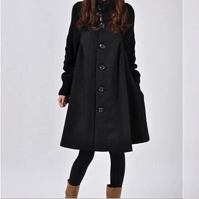 2022 осень и зима, новое корейское женское длинное свободное шерстяное пальто больших размеров, шерстяной плащ-накидка