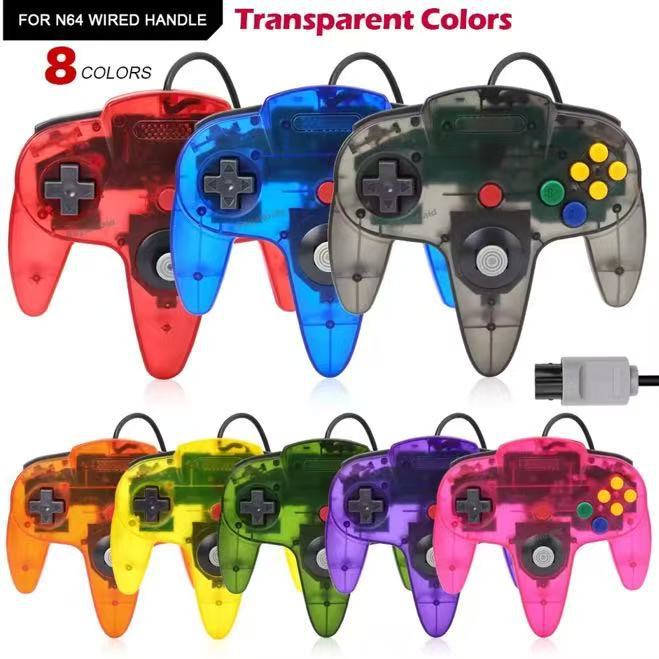 Kabelgebundener N64 Controller In Transparenter Farbausführung_voghion.com