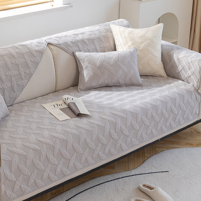 Cojín de sofá de algodón puro de comercio exterior Four Seasons tela antideslizante de algodón puro simple cojín de asiento universal moderno al por mayor 2023 Nuevo