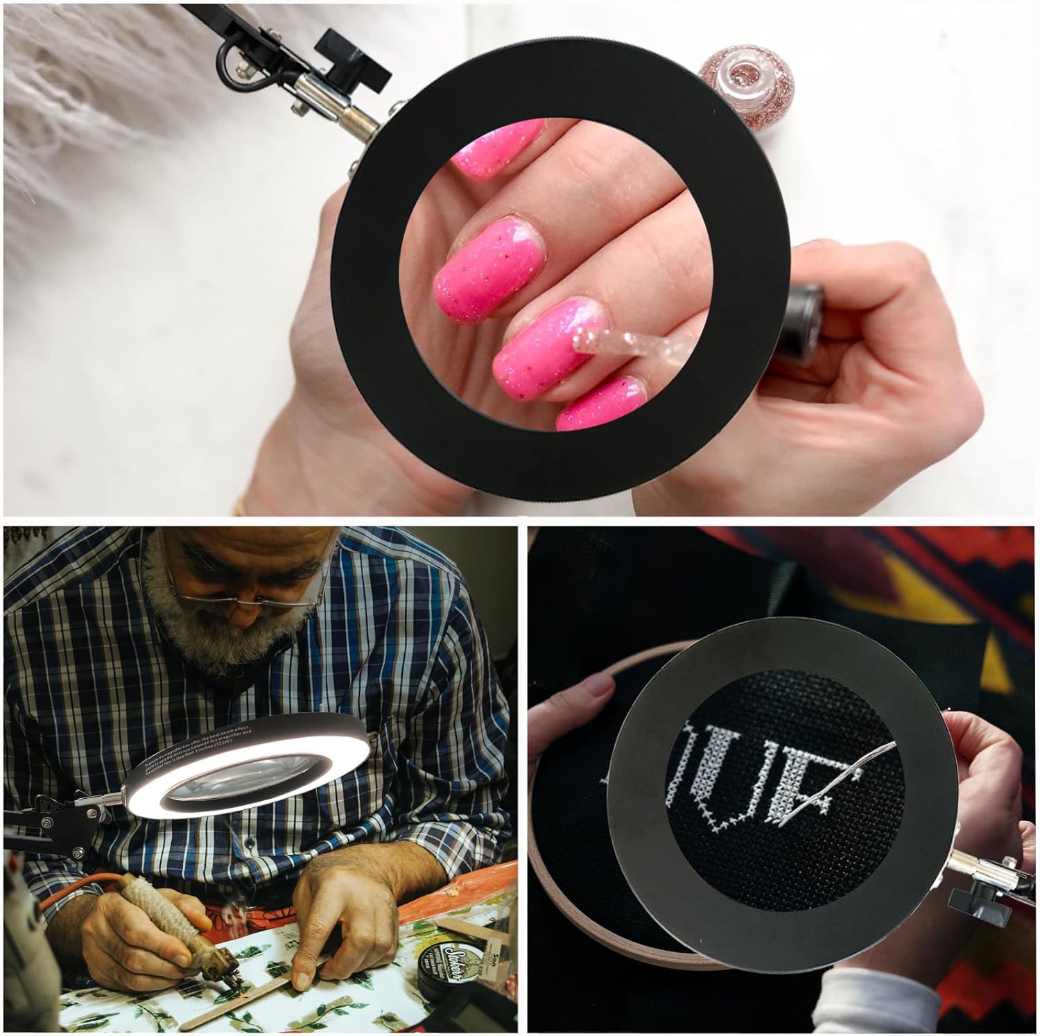 Soldadura transfronteriza mantenimiento lupa lámpara de escritorio de reparación de uñas de cejas protectoras de ojos lámpara de trabajo protectoras de ojos LED luz de lectura