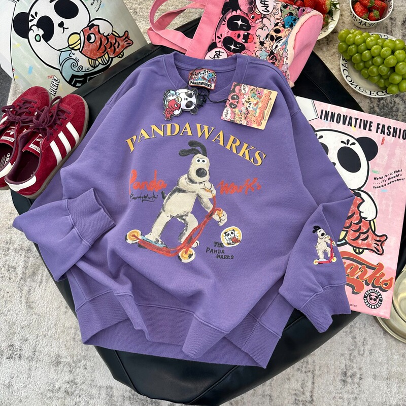 Paper bag home sweater! Designer pandawarks Panda Paper Bag Home 320g terry cotton sweater long sleeve women Paper bag home sweater! Designer pandawarks Panda Paper Bag Home 320g terry cotton sweater long sleeve women