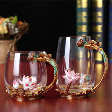 厂家批发珐琅彩杯新款高颜值家用花茶杯子高档办公室精致水杯教师